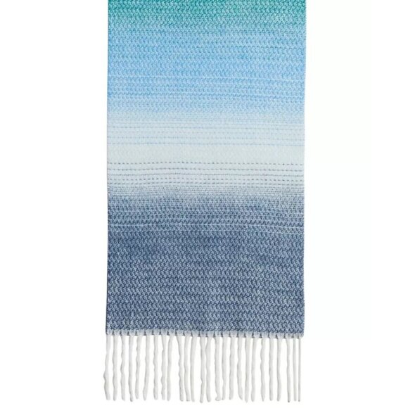 NWT Steve‎ Madden Mid Weight Cozy Muffler Scarf with Fringe Blended Blue - Picture 1 of 3